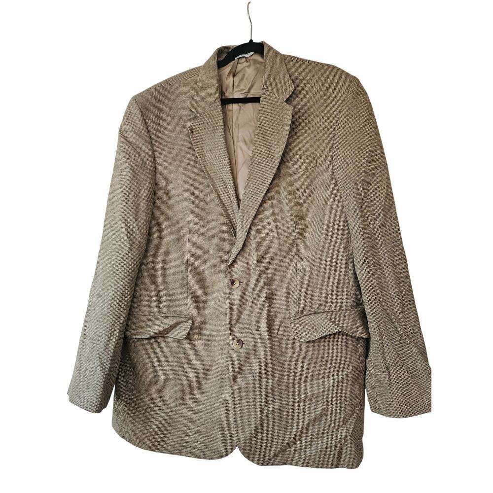 L.L. Bean Traveler Silk Wool Sport Coat Blazer Mens 46T Tan